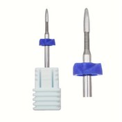Resim 1 adet Tungsten Çelik Tırnak Matkap Ucu, Ölü Deri Temizleme için Çift Yönlü Parlatma Başlığı, Kokusuz Manikür Pedikür Aracı 