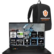 Resim MSI Stealth 18 HX AI Ultra 9 275HX 64GB 4TB SSD RTX5070TI/12GB 140W 18'' WQXGA W11P Gaming Laptop 