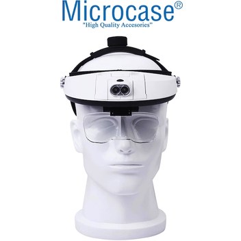 Microcase Mg81001-H - Al2351 Gözlük Tipi Işıklı Kafa Büyüteci 5 Farklı Lens