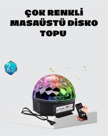 Resim teknodayım Taşınabilir Mini Disko Topu Lamba – Müzikle Senkronize Işık Efekti ve Parti Atmosferi 