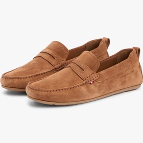 Resim Tommy Hilfiger Core Süet Driver Erkek Taba Loafer Ayakkabı 