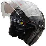 Resim Proyou Güneş Vizörlü Yarım Kask Mat Siyah 