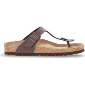 Resim Birkenstock Gızeh Bf Nubuk Kahverengi Unisex Parmak Arası Terlik Suni Deri Konforlu Tasarım 