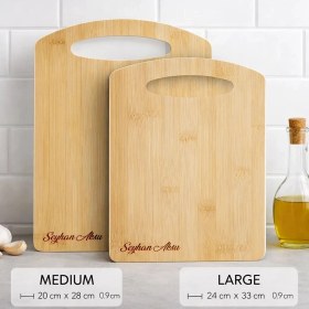 Resim Bk Gift Stark 2’li Bambu Kesme Tahtası Seti 28X20 cm - 33X24 cm Doğal Bambu Doğrama Tahtası 