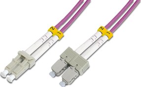 Resim LC-SC Fiber Optik Patch Kablo, Multimode OM 4 50/125 Duplex, 3.0mm, LSZH, 10 metre Beek