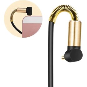 Resim Uravas Store 3.5mm Aux Kablosu Jak Erkek Erkek L Tipi 1 Metre Ses Aktarım Kablosu (5528) 