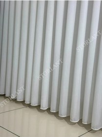 Resim Lüks İpek Bambu Tül Perde L Yoğun Doku, Zahmetsiz Şıklık L Kırışmaz L 1/3 Sık Pile Kırık Beyaz 
