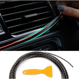 Resim MeyZone Trim Fitilli Yeni Araç Içi Ip Şerit Balık Sırtı Nikelajlı 5 Metre Karbon Desenli 