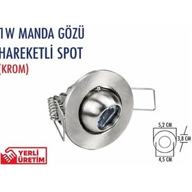 Resim Lampist 1w Hareketli Manda Gözü Krom Spot Yeşil 