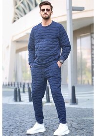 Resim Lacivert Kapitone Desenli Eşofman Takımı 5907 Lacivert 