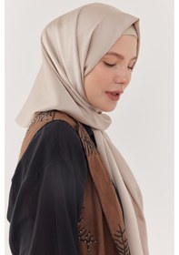 Resim Mirsoy Scarf Kum Saten Şal - Bej Bej 