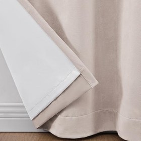 Resim MARTHA STEWART Lucca Kadife Karartma Arka Perde Panel Çifti, 95, Keten 