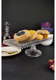 Resim Digithome Cam Kek Ve Pasta Sunum Standı Dikdörtgen 39,5 Cm Fl.ıfd.050 