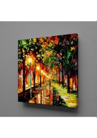 Resim Renkli Ağaçlar Kanvas Tablo 200x200cm 