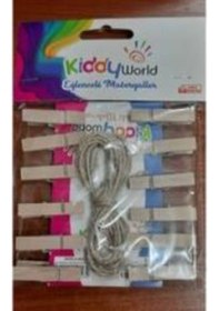 Resim Kiddy World Ahşap Mandal Küçük 48 Li 
