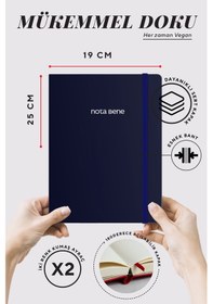 Resim Nota Bene Classic Sert Kapak Defter, 19x25 Cm, Çizgili Lacivert 