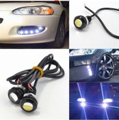 Resim Kartal Gözü 22Mm Kafa Çapı Ayna Altı Oto Led Bir Cift 2 Adet Kırmızı 
