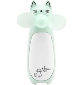 Resim Wondernest Zeeful Taşınabilir Mini Küçük Kedi Karikatür Fan Pratik Ob Yeşil 