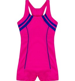 Resim Endeep Kız Çocuk Şeritli Pembe Yüzücü Sporcu Mayo Pembe 
