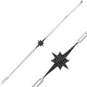 Resim Silver Black Polar Star Women's Bracelet 