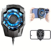 Resim Taşınabilir F18 Güçlü Rüzgar Soğutma Fanı, USB Güçlü Oyun Cep Telefonu Radyatörü, ABS Malzeme, Sessiz Çalışma, Gelişmiş Oyun Deneyimi, Elektronik Bileşenli Hava Soğutmalı Mobil Telefon Soğutucu 