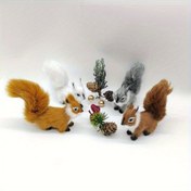 Resim El Yapımı Simüle Edilmiş Sincap Figürü, Tatil Süslemesi 