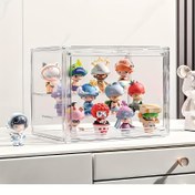 Resim Katmanlı Toz Geçirmez Tasarımlı Şeffaf Vitrin Kutusu - Anime Figürleri, Gizemli Koleksiyonlar ve Modeller için Açık Ön Erişimli Sergi Kabı - Hobi Severler İçin İdeal Masa Düzenleyici & Hediye, Dayanıklı Toz Geçirmez Kapaklı Saklama Dolabı 
