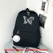 Resim 1 Adet Siyah Naylon Sırt Çantası - Seyahat, Okul veya İş için Şık, Çok Yönlü ve Geniş, Ayarlanabilir Askılar, Birden Fazla Bölmeler, Hafif Tasarım, Çalışma Çantası | 