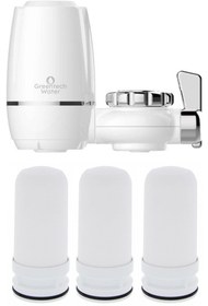 Resim Greentech Water Seramik Filtreli Musluk Ucu Arıtıcı / 3 Adet Seramik Filtreli Kartuş / Gw-d02p2 