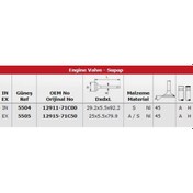 Resim Supap Takımı . Japon Vıtara Et Grand Vıtara Ft 1.6 98-05 Carry Ga413 1.3 99-04 Baleno 1.6 1.6 91-98 12911-71c00 12915-71c50 Gunes 5504-5505 Oem Gunes