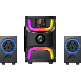 Resim Mikado 2 1 40w Siyah Multimedya Fm-bt-sd-usb Speaker Hoparlör 