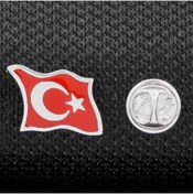 Resim Takılingo Ayyıldız Türk Bayrak Motifli 925 Ayar Gümüş Yaka Rozet 