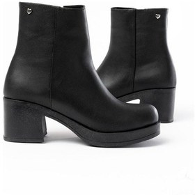 Resim 5109-3022 Siyah Fermuarlı Kalın Topuklu Günlük Kadın Bot Siyah 