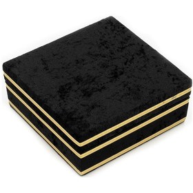 Resim Ihvanonline Kadife Kaplı Sandık Hediyelik, Dekor Siyah 