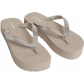 Resim Calvin Klein Kadın Platform Detaylı Terlik-14961 Vizon 