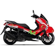 Resim Yamaha Nmax Kırmızı Movistar Parçalı Motosiklet Scooter Kaplama Etiket Modeli 
