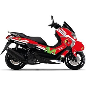 Resim Yamaha Nmax Kırmızı Movistar Parçalı Motosiklet Scooter Kaplama Etiket Modeli 