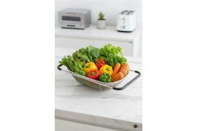 Resim Feyza Design Paslanmaz Çelik Lavabo Süzgeci, Dayanıklı ve Şık Tasarım, Ayarlanabilir Sap 