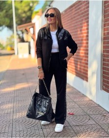 Resim Hazego Kadın Iki Iplik Kumaş Pul Ve Fermuar Detaylı Ikili Takım Siyah 