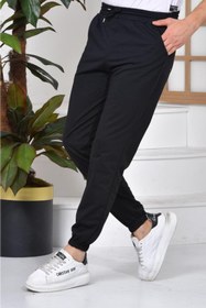 Resim pandy Siyah Renk Unisex Paçası Lastikli Slim Fit Jogger Eşofman Altı 
