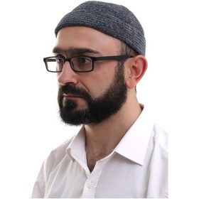 Resim Füme Katlamalı Sade Desen Kışlık Kadife Takke Şapka 