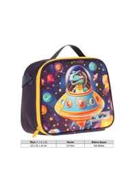 Resim Kaukko Kids Erkek Çocuk Isı Yalıtımlı Okul/piknik Beslenme Çantası Astrnot Dinazor L7273 Mavi - Sarı 
