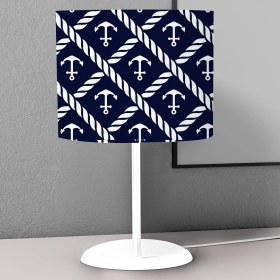 Resim instababyrooms Deniz Gemi Çapası Desenli Çocuk Odası Dijital Baskılı Çocuk Odası Masaüstü Abajur Avize 