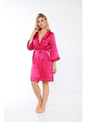 Resim Sistina Bayan Fuşya Saten Sabahlık 14007 Fuşya 