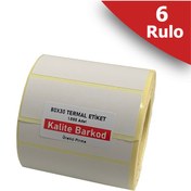 Resim 80X30 Termal Etiket 6 Rulo Barkod Etiketi Kalite Barkod 