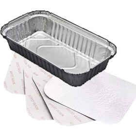 Resim BAR-PACK Alüminyum Kap 500gr Dikdörtgen Kapaklı 100 Adet 