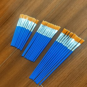 Resim 30/40 Parça Düz ve Yuvarlak Başlı Fırça Seti, Sanat Boyama Malzemeleri, Dayanıklı ABS Malzeme, Mavi ve Sarı Fırçalar 