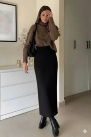 Resim CNG MODA Scuba Beli Lastikli Kalem Etek 