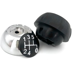 Resim Ranyeek Fiat 500 2012-2018 İçin 5 Vitesli Abs Vites Düğmesi - Siyah Ve Gümüş Renkli Değiştirme Parçası Diğer 