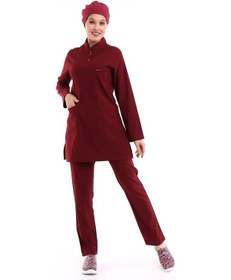 Resim Soft Likralı Tesettür Forma Takım İki Çıtçıt - 6407 Bordo Soft-6119 